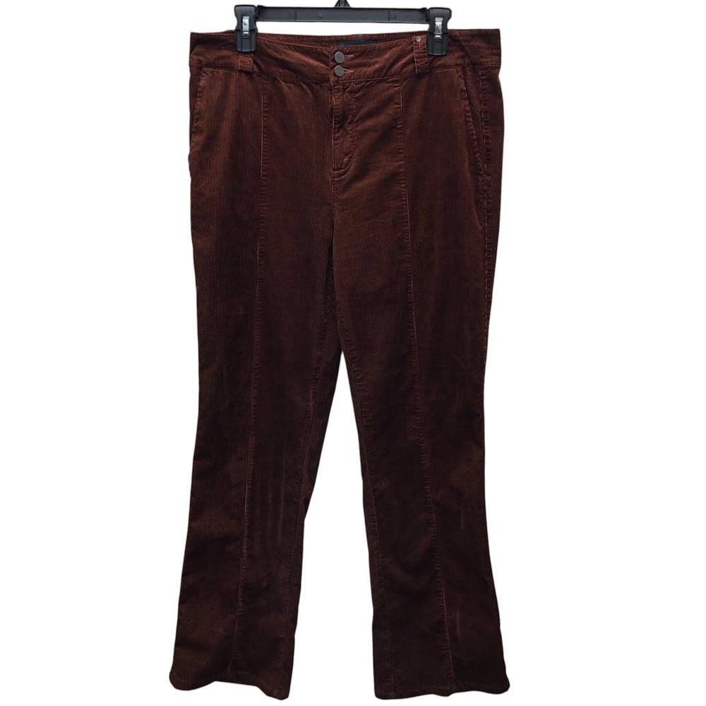 Paige Pants Womens 31 Brown Bronze Dust Corduroy Flare High Rise Stretch 7561E16